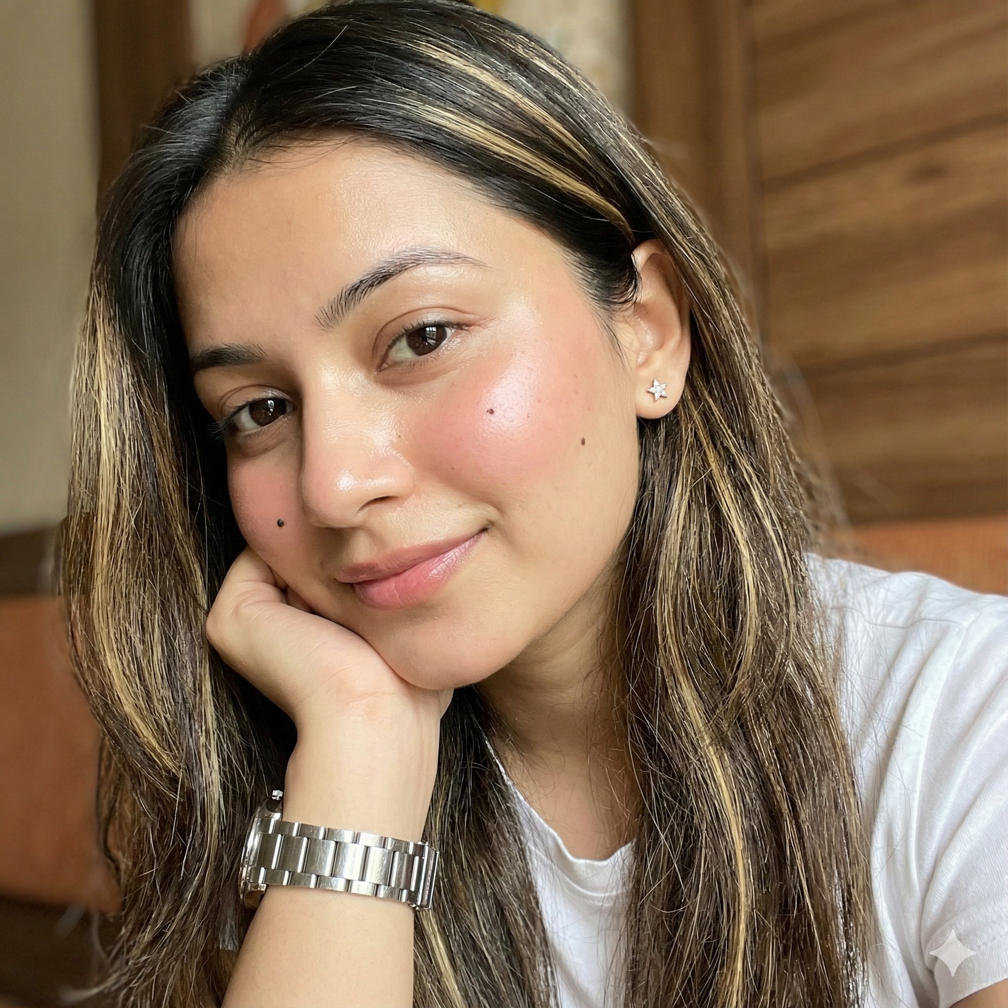 Natural Beauty with a Gentle, Confident, and Serene Smile - AI generated image